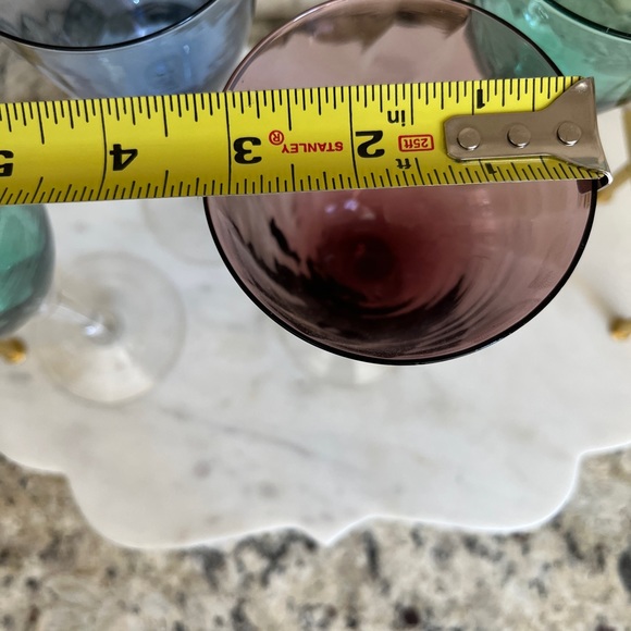 Wine Glasses Blue Green Purple 4 Glasses - Picture 7 of 10